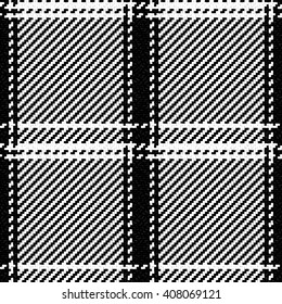 Lumberjack Seamless Black and White Vector Pattern. Trendy Hipster Style Background. Tartan and Buffalo Check Plaid Pattern. Vector illustration.