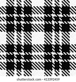Lumberjack Seamless Black and White Vector Pattern. Trendy Hipster Style Background. Tartan and Buffalo Check Plaid Pattern. Vector illustration.