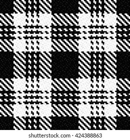 Lumberjack Seamless Black and White Vector Pattern. Trendy Hipster Style Background. Tartan and Buffalo Check Plaid Pattern. Vector illustration.