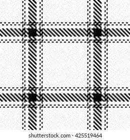 Lumberjack Seamless Black And White Vector Pattern. Trendy Hipster Style Background. Tartan And Buffalo Check Plaid Pattern. Vector Illustration.