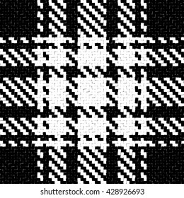 Lumberjack Seamless Black and White Vector Pattern. Trendy Hipster Style Background. Tartan and Buffalo Check Plaid Pattern. Vector illustration.