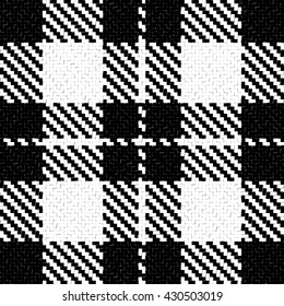 Lumberjack Seamless Black and White Vector Pattern. Trendy Hipster Style Background. Tartan and Buffalo Check Plaid Pattern. Vector illustration.