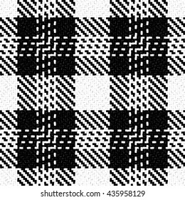Lumberjack Seamless Black and White Vector Pattern. Trendy Hipster Style Background. Tartan and Buffalo Check Plaid Pattern. Vector illustration.