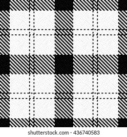 Lumberjack Seamless Black and White Vector Pattern. Trendy Hipster Style Background. Tartan and Buffalo Check Plaid Pattern. Vector illustration.