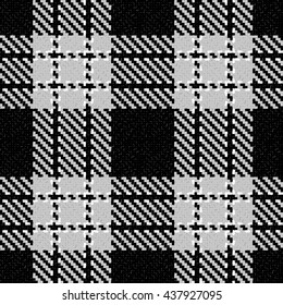 Lumberjack Seamless Black and White Vector Pattern. Trendy Hipster Style Background. Tartan and Buffalo Check Plaid Pattern. Vector illustration.
