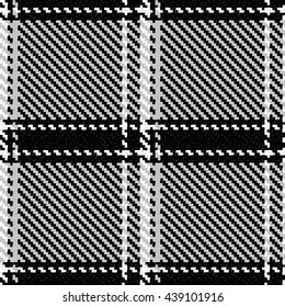 Lumberjack Seamless Black and White Vector Pattern. Trendy Hipster Style Background. Tartan and Buffalo Check Plaid Pattern. Vector illustration.