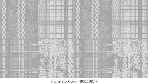 Lumberjack Seamless grey and White Vector Pattern. Trendy Hipster Style Background. Tartan and Buffalo Check Plaid Pattern. Vector illustration.