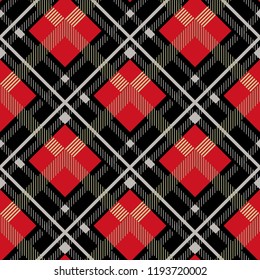 Lumberjack Seamless Vector Pattern. Trendy Hipster Style Background. Tartan and Buffalo Check Plaid Pattern. Vector illustration. eps 10