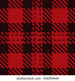 Lumberjack Seamless Vector Pattern. Trendy Hipster Style Background. Tartan and Buffalo Check Plaid Pattern. Vector illustration.