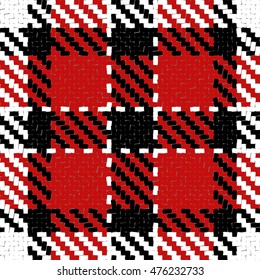 Lumberjack Seamless Vector Pattern. Trendy Hipster Style Background. Tartan and Buffalo Check Plaid Pattern. Vector illustration.