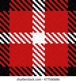 Lumberjack Seamless Vector Pattern. Trendy Hipster Style Background. Tartan and Buffalo Check Plaid Pattern. Vector illustration.