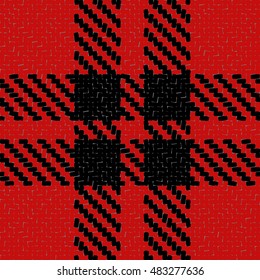 Lumberjack Seamless Vector Pattern. Trendy Hipster Style Background. Tartan and Buffalo Check Plaid Pattern. Vector illustration.