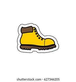 lumberjack shoe doodle icon, sticker