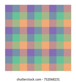Lumberjack square plum spring greens pumpkin stripes texture vector