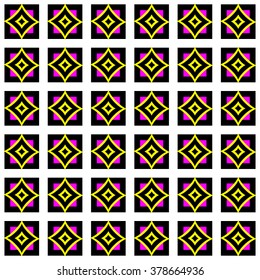  Lumberjack square yellow black diamond star vector