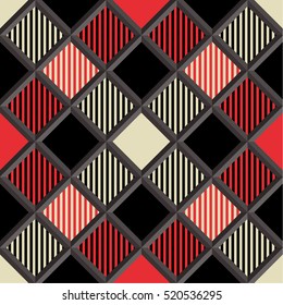  Lumberjack Tartan Seamless Pattern in Black, Beige, Red, and  Gray. Trendy Vector Illustration for Wallpapers. Seamless Tartan Tiles. Traditional Scottish Ornament. Tartan Plaid Inspired Background.