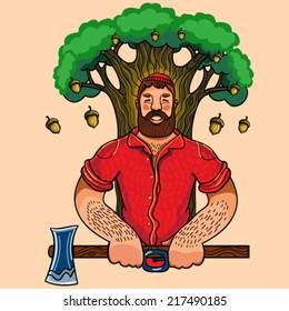 lumberjack in vector