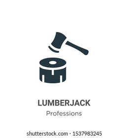 Lumberjack vector icon on white background. Flat vector lumberjack icon symbol sign from modern professions collection for mobile concept and web apps design.