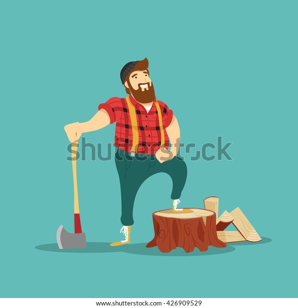 Lumberjack Vector Illustration Stock Vector (Royalty Free) 426909529