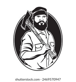 Lumberjack vector illustration, perfect for woodwork company logo design