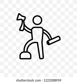 Lumberjack vector linear icon isolated on transparent background, Lumberjack transparency concept can be used for web and mobile
