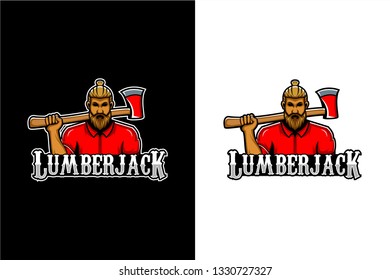 Lumberjack vector, logo emblem lumberjack, retro lumberjack