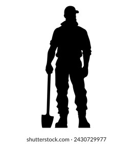 lumberjack vector silhouette, lumberjack in different poses.