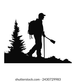 lumberjack vector silhouette, lumberjack in different poses.