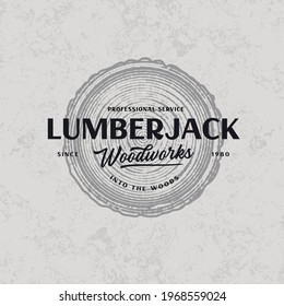 Lumberjack Vintage Badge Engraving style