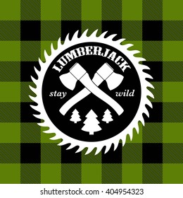 Lumberjack vintage design logo