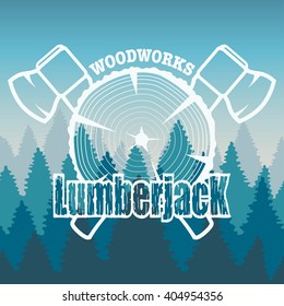 Lumberjack vintage design logo