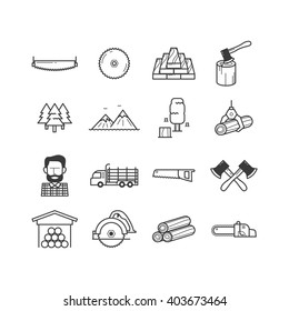 Lumberjack & Woodcutter Icon Set