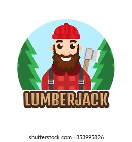 Lumberjack or Woodcutter logo.