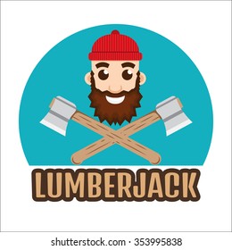 Lumberjack or Woodcutter logo.