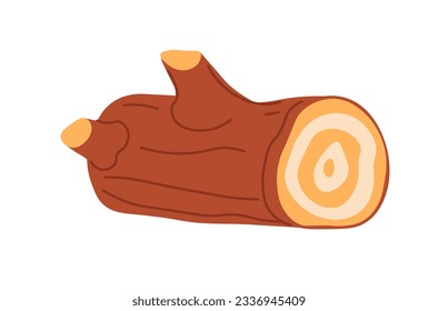 lumberjack or woodcutter work, isolated wooden resources or raw materials. Log from tree, woodwork or forest, woods. Nature and ecological building element. Vector in flat style illustration
