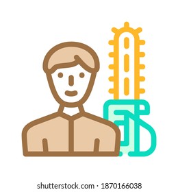 lumberjack worker color icon vector. lumberjack worker sign. isolated symbol illustration