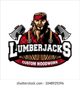 Lumberjacks in sport logo template