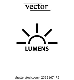 Lumen-Symbol, Vektorgrafik-Flachdesign auf weißem Hintergrund.EPS