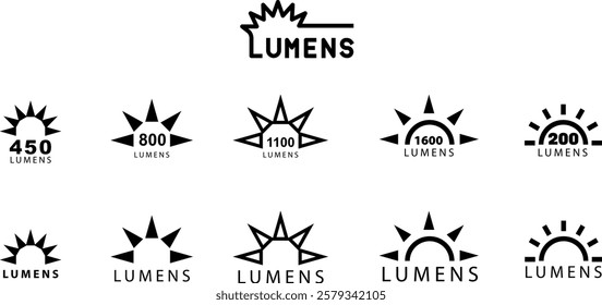 lumens icon set , vector illustration