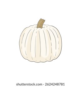 Lumina white pumpkin vegetable flat design cartoon icon illustration