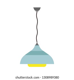 Luminaire bright lighting decoration sign vector icon concept. Shiny glow blue illumination light equipment interior lamp