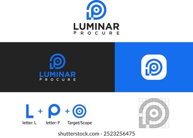 Conceito de design do logotipo Luminar Procure 