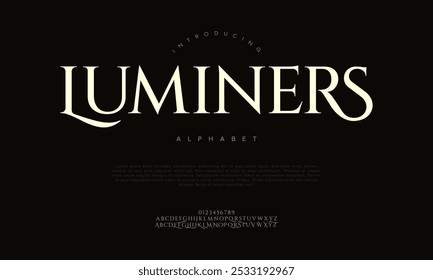 Luminers tipografia beleza moda elegante minimalista serif italic fontes decorativo casamento vintage retro logos. Logotipo de fonte de luxo mínimo alfabeto. Ilustração vetorial