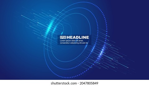 Luminescent dot coil with ray Internet technology vector background