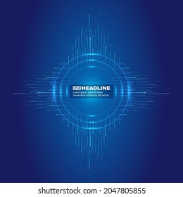 Luminescent dot coil with ray Internet technology vector background