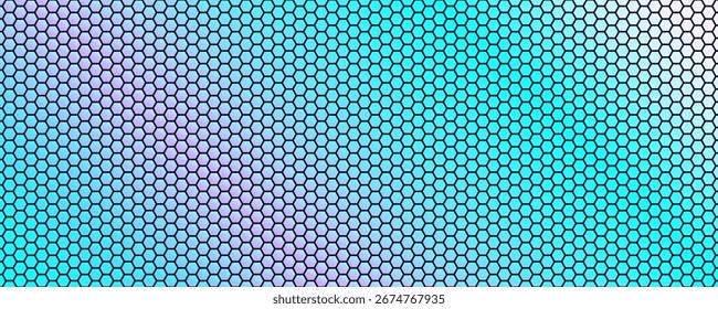 Luminescent Hexagon Grid Background Gradient Honeycomb Pattern Digital Geometric Texture For AI, Digital Exposition, Science Forum, Medical Presentation, Technology Conference. Vector Backdrop