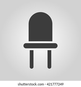 The luminodiode icon. Lamp and bulb, lightbulb, CFL, led lamp symbol.UI. Web. Logo. Sign. Flat design. App. Stock vector