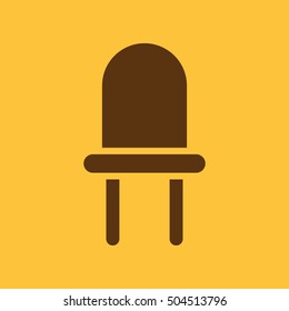 The luminodiode icon. Lamp and bulb, lightbulb, CFL, led lamp symbol.UI. Web. Logo. Sign. Flat design. App. Stock vector