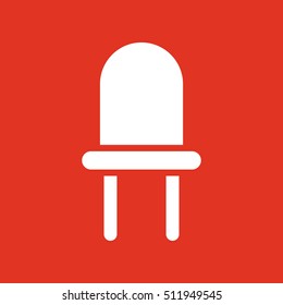 The luminodiode icon. Lamp and bulb, lightbulb, CFL, led lamp symbol.UI. Web. Logo. Sign. Flat design. App. Stock vector