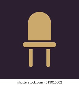 The luminodiode icon. Lamp and bulb, lightbulb, CFL, led lamp symbol.UI. Web. Logo. Sign. Flat design. App. Stock vector